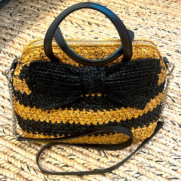 Kate Spade Bow STORYBOOK Straw Bag NWOT - Picture 2 of 14